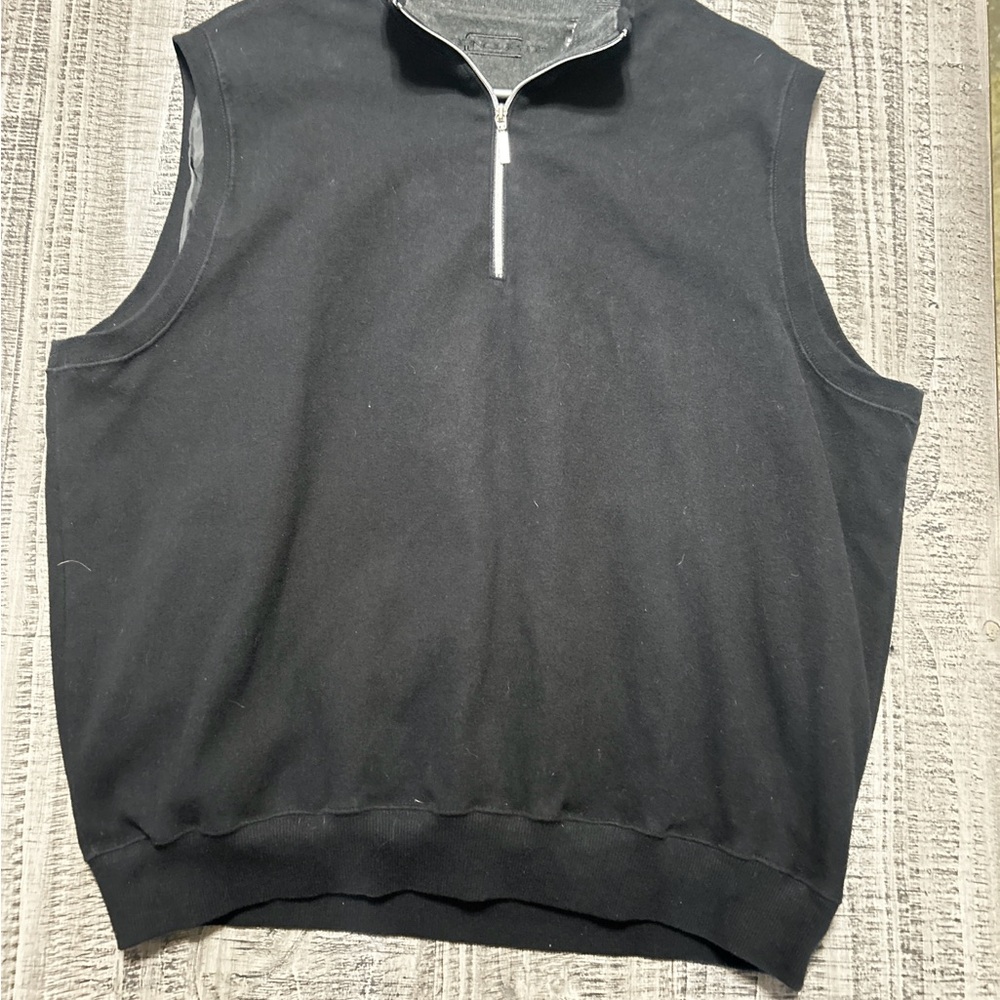 Men's Classic Black Zip-Up Lined Sweater/Fleece Vest by Carnoustie